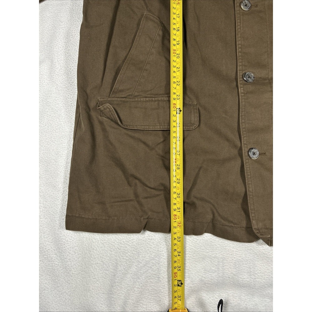 Eddie Bauer Chore Jacket Men 2XL XXL Brown Barn Coat Canvas Leather Trim Work - Picture 7 of 8